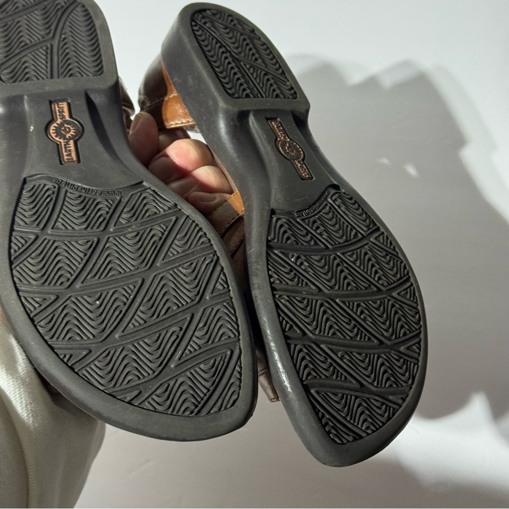 Earth Spirit Comfort First Brown Leather Open Toe‎ Slip On Sandals Size 6.5 - Picture 8 of 8